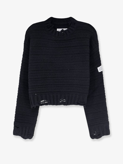 Destroyed effect wool blend sweater thumbnail