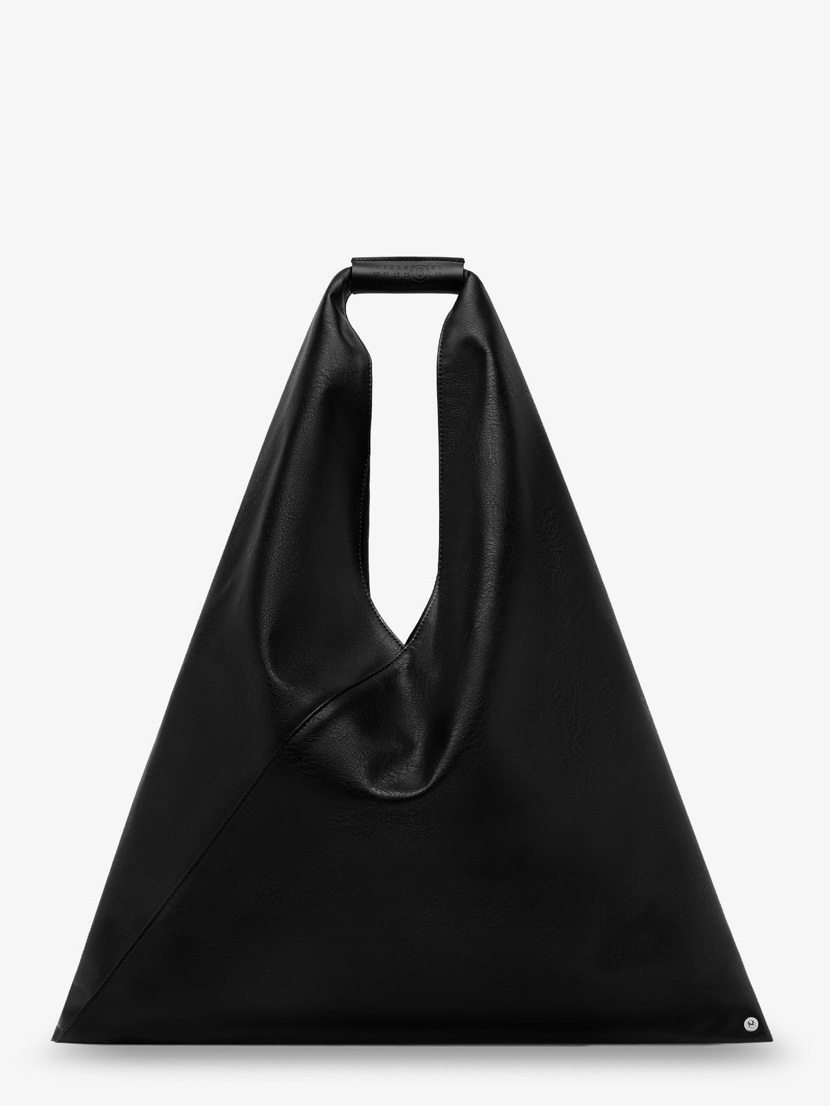 Japanese triangular-shaped tote bag in synthetic leather