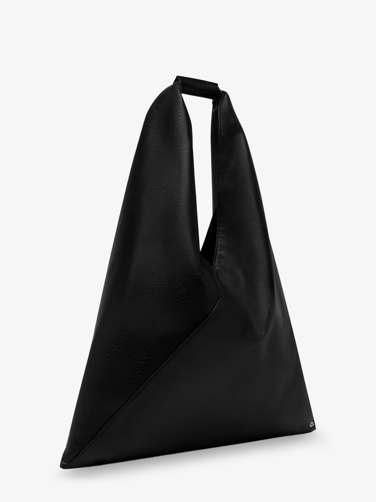 Japanese triangular-shaped tote bag in synthetic leather