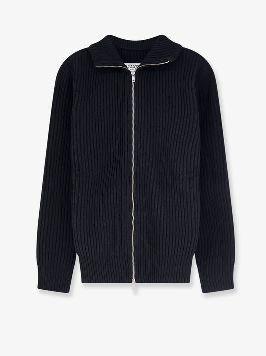Ribbed wool blend cardigan
