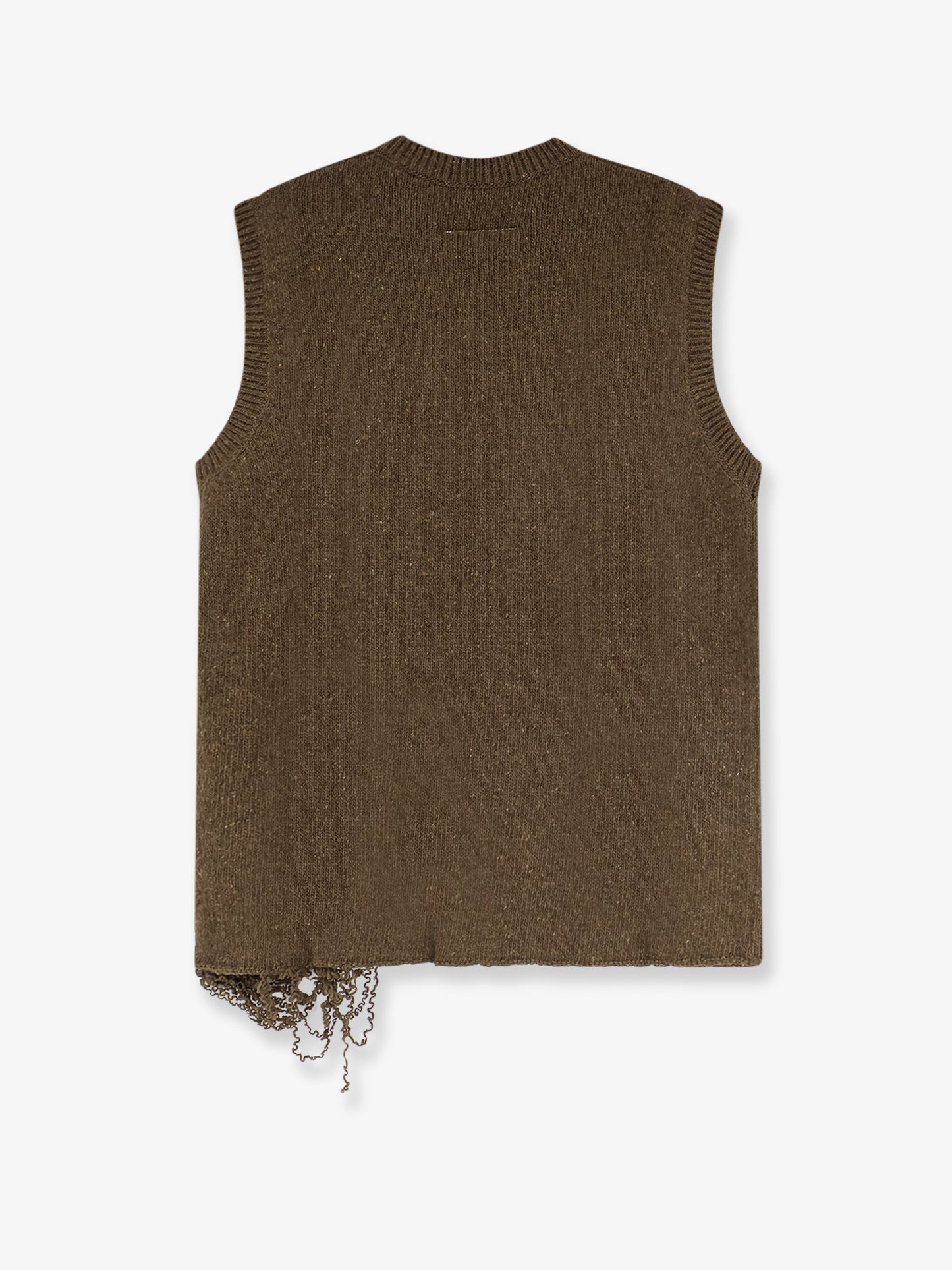 Wool blend vest with used effect