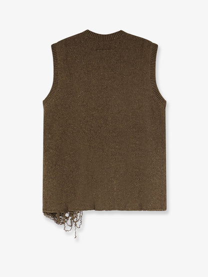 Wool blend vest with used effect thumbnail