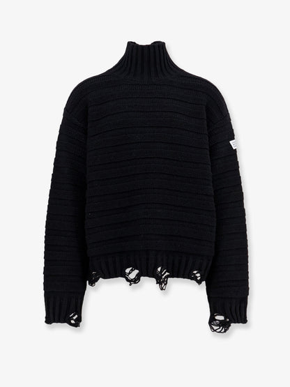 Wool blend sweater with distressed effect thumbnail