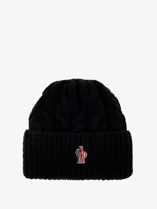 Cable-knit wool-blend hat