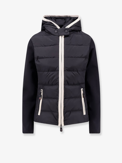 Padded hooded zip-up cardigan thumbnail