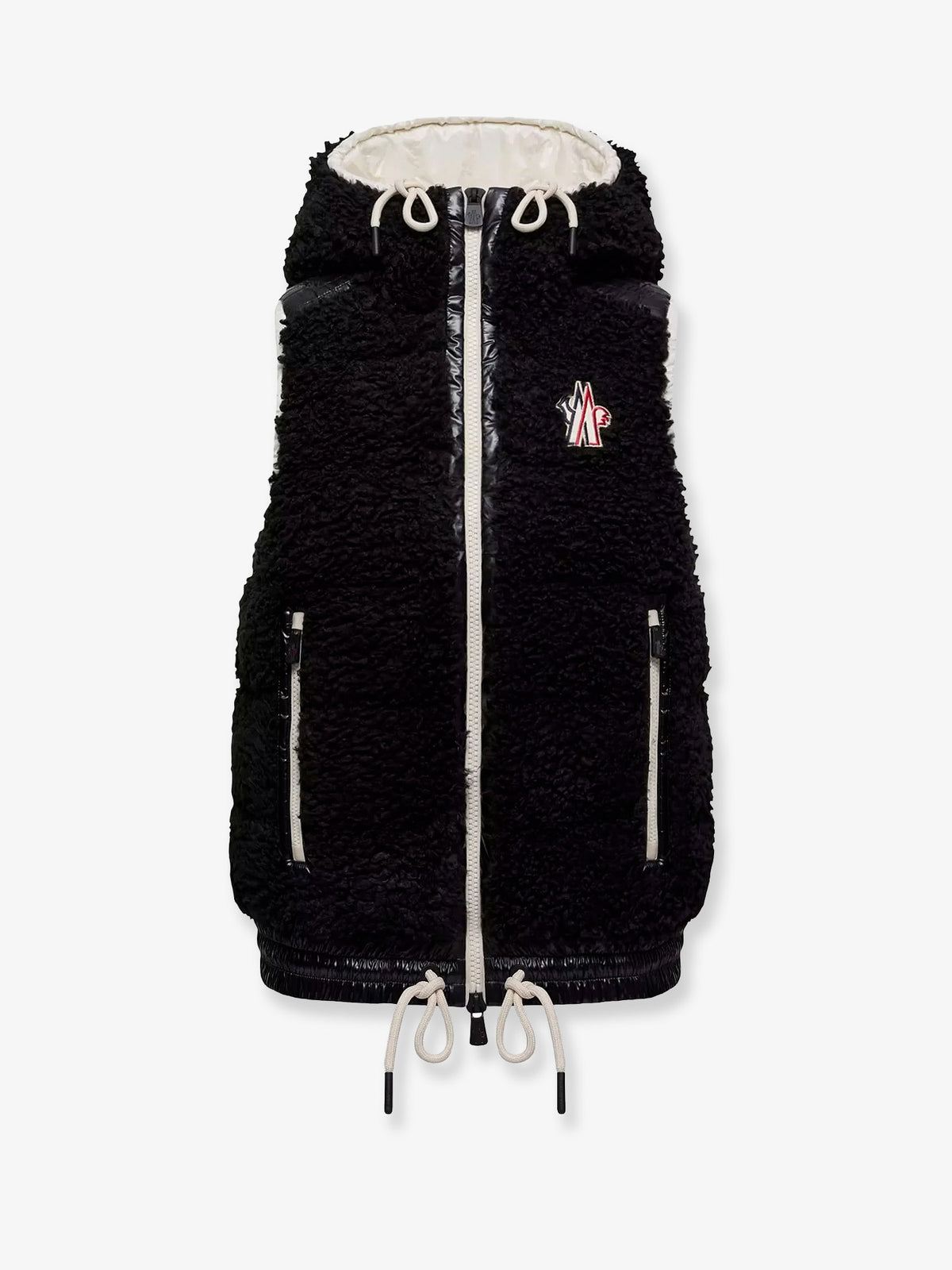 Fleece hooded down jacket