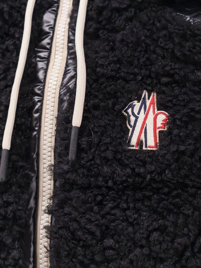 Fleece hooded down jacket thumbnail