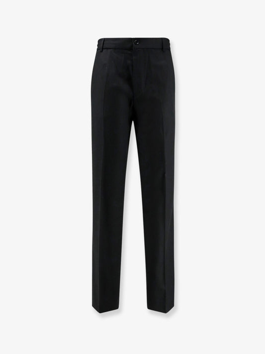Virgin wool trousers with elastic and drawstring