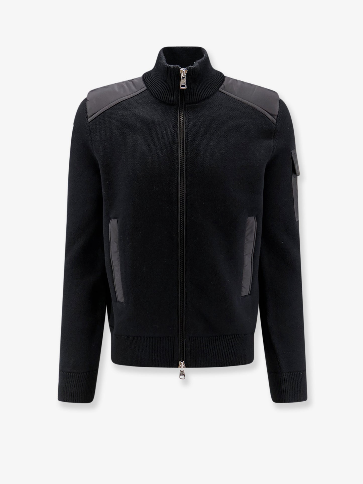 Virgin wool cardigan with Logo patch