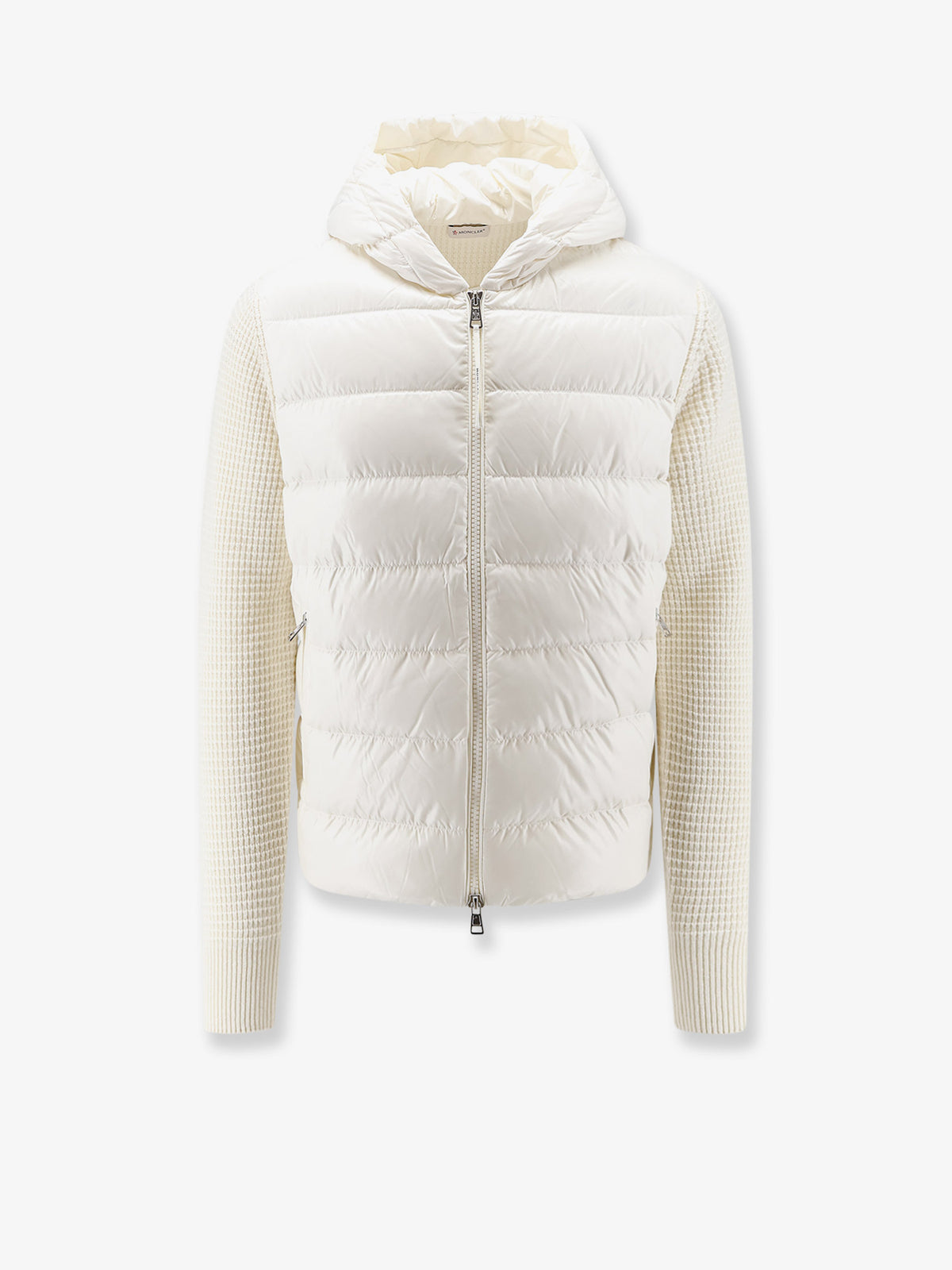 Nylon jacket with wool and cashmere blend sleeves