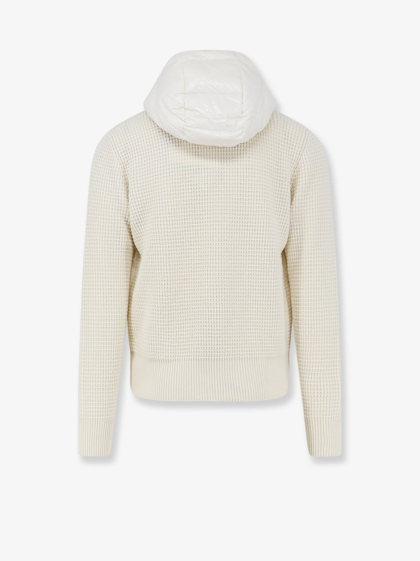 Nylon jacket with wool and cashmere blend sleeves