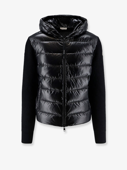 Nylon jacket with wool and cashmere blend sleeves