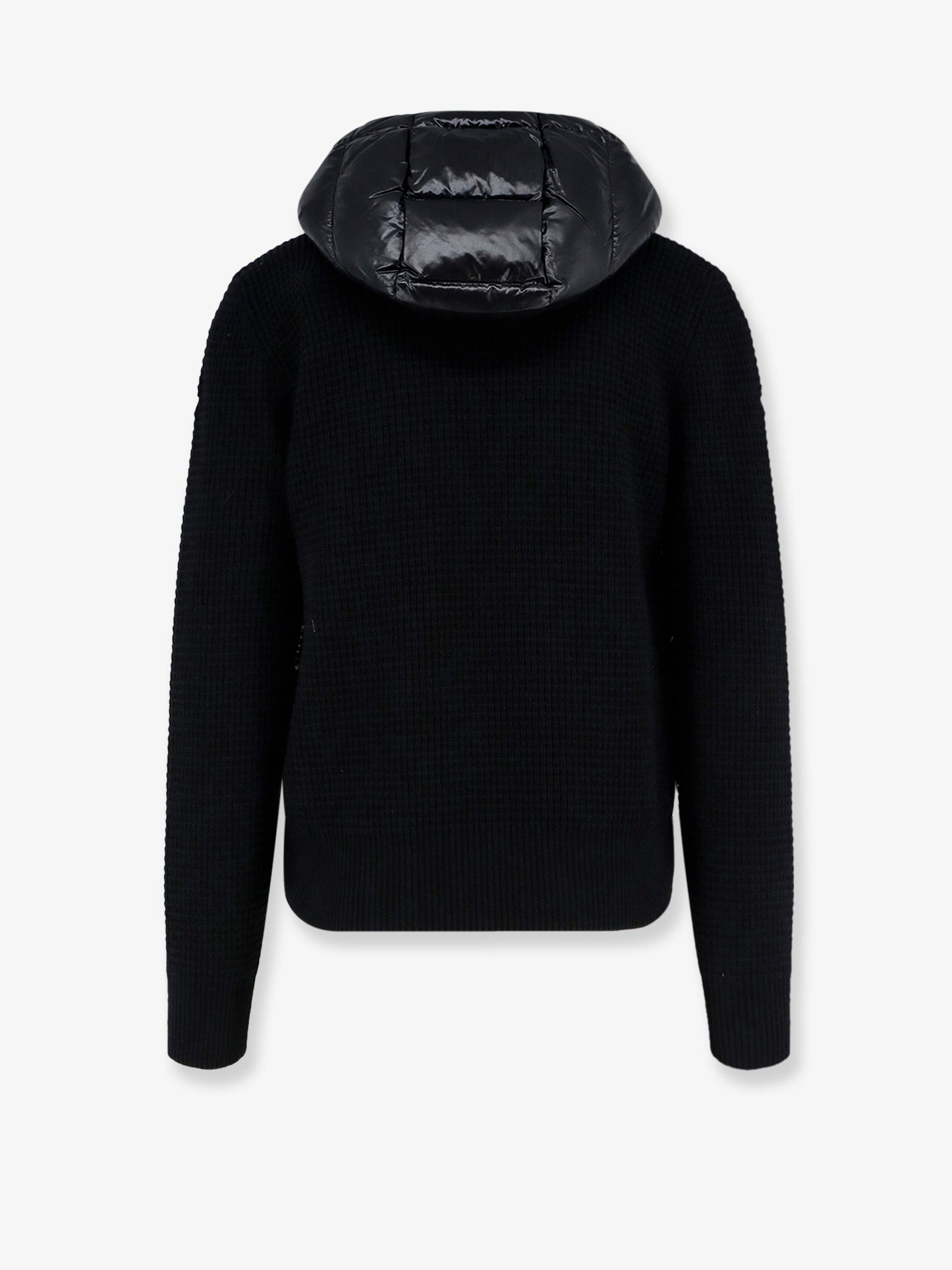 Nylon jacket with wool and cashmere blend sleeves
