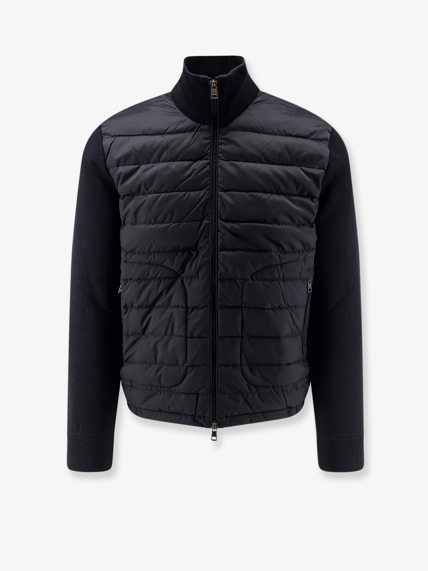 Down Jacket with virgin wool blend inserts