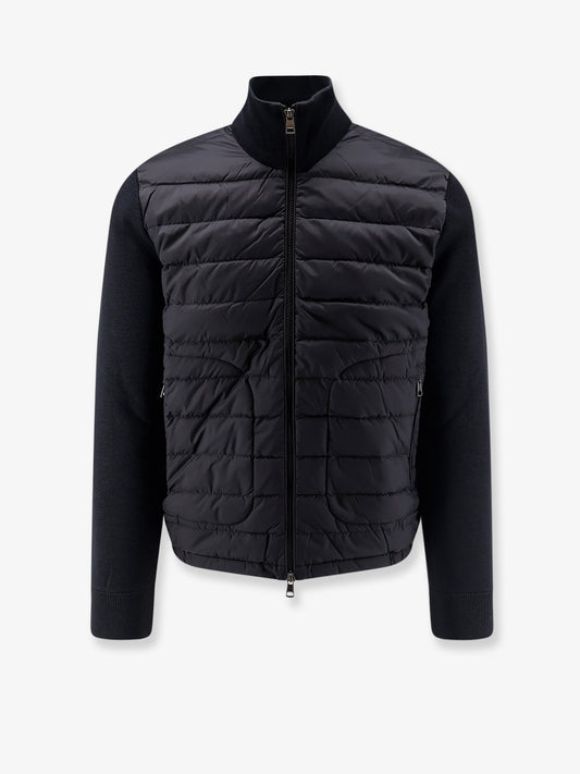 Down Jacket with virgin wool blend inserts