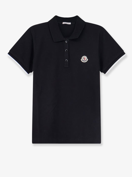 Cotton polo shirt with logo patch