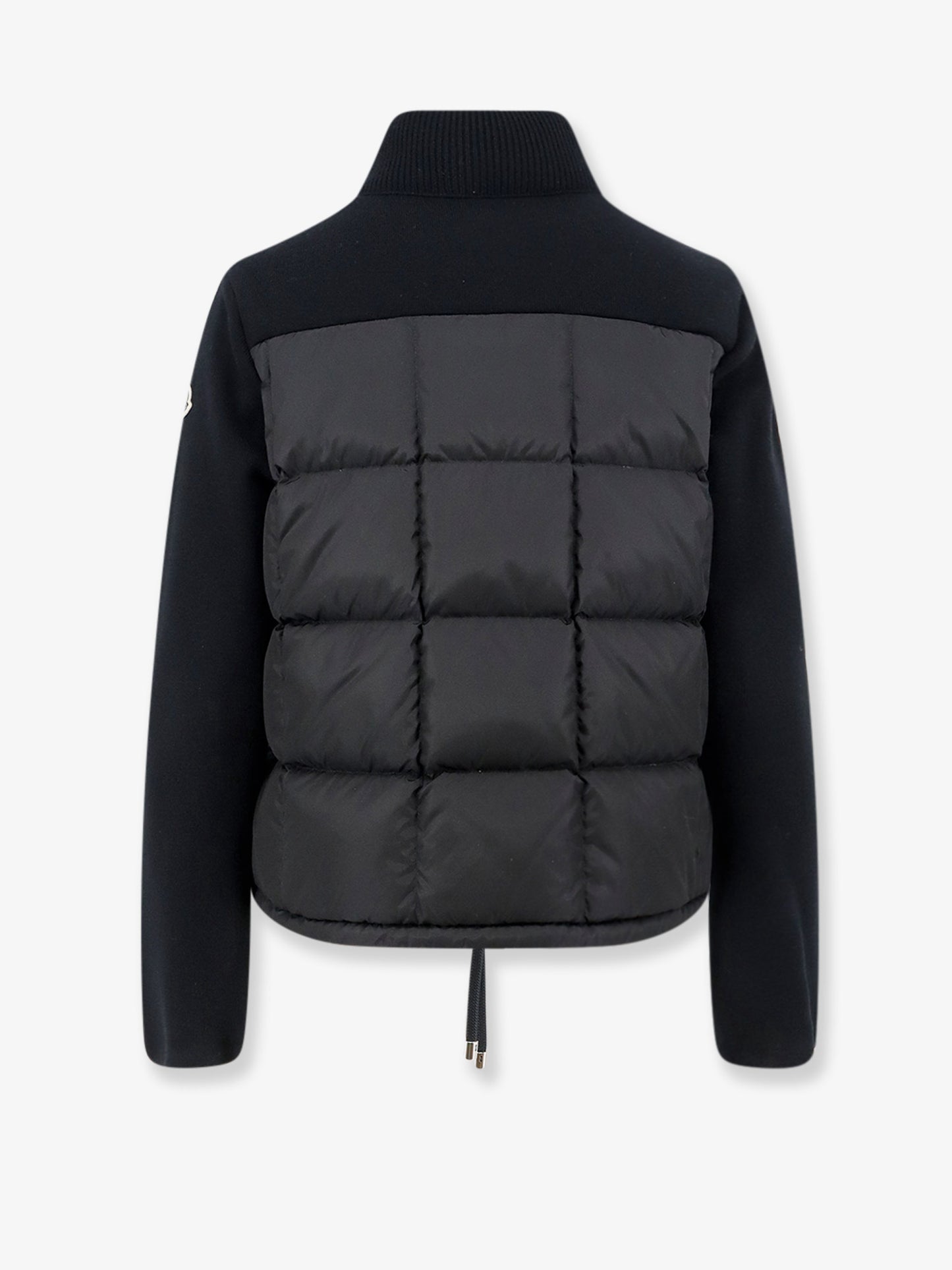 Nylon down jacket with virgin wool inserts