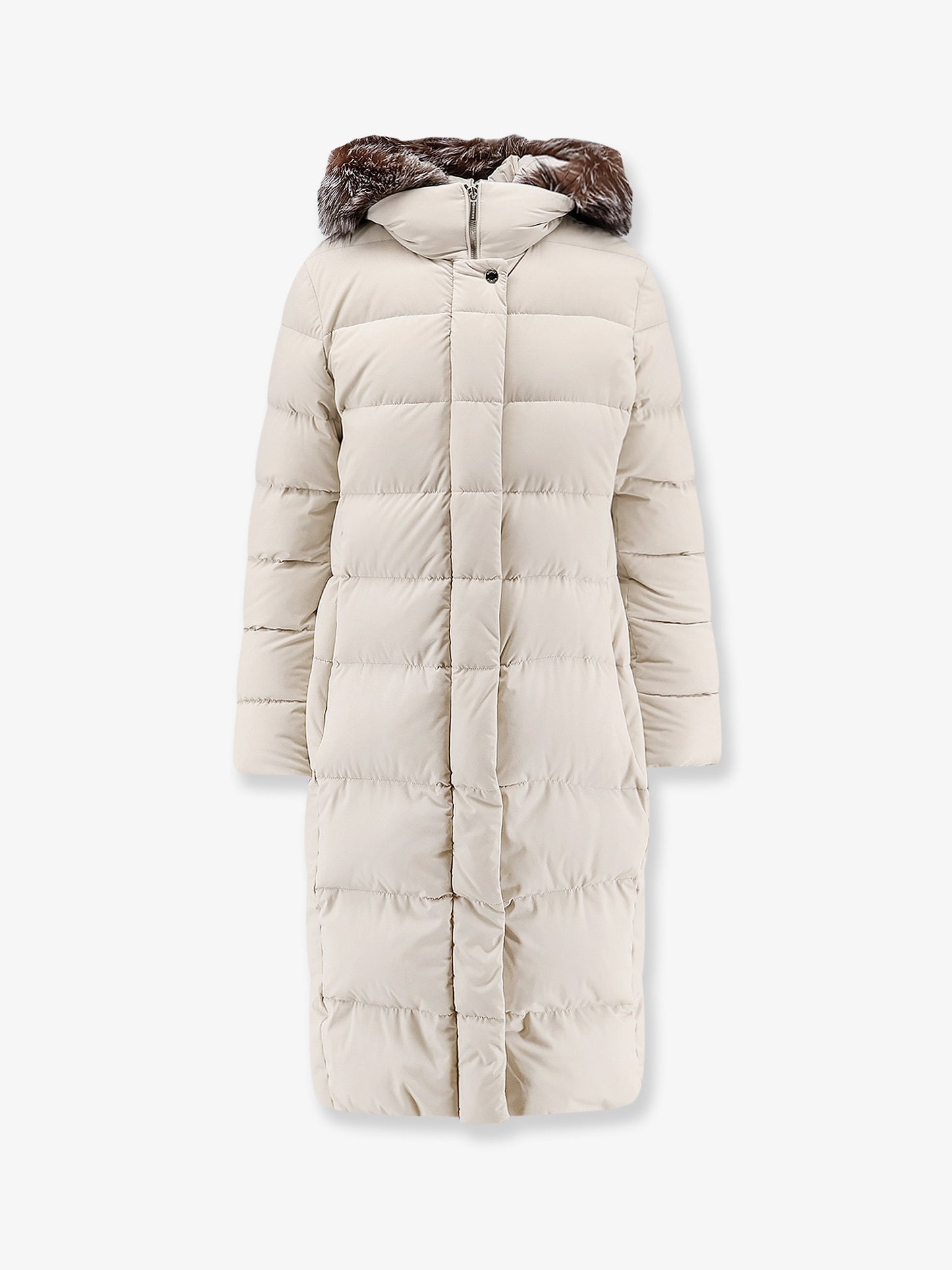 Zagar-Kn water-repellent stretch fabric long down coat