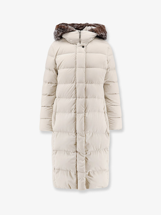 Zagar-Kn water-repellent stretch fabric long down coat
