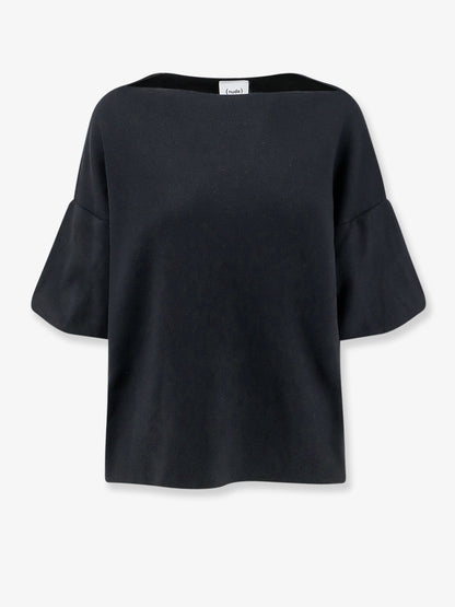 Wool blend boat neck sweater thumbnail