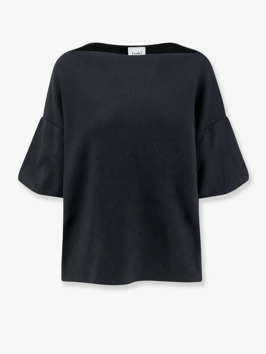Maglia con scollo a barca in misto lana
