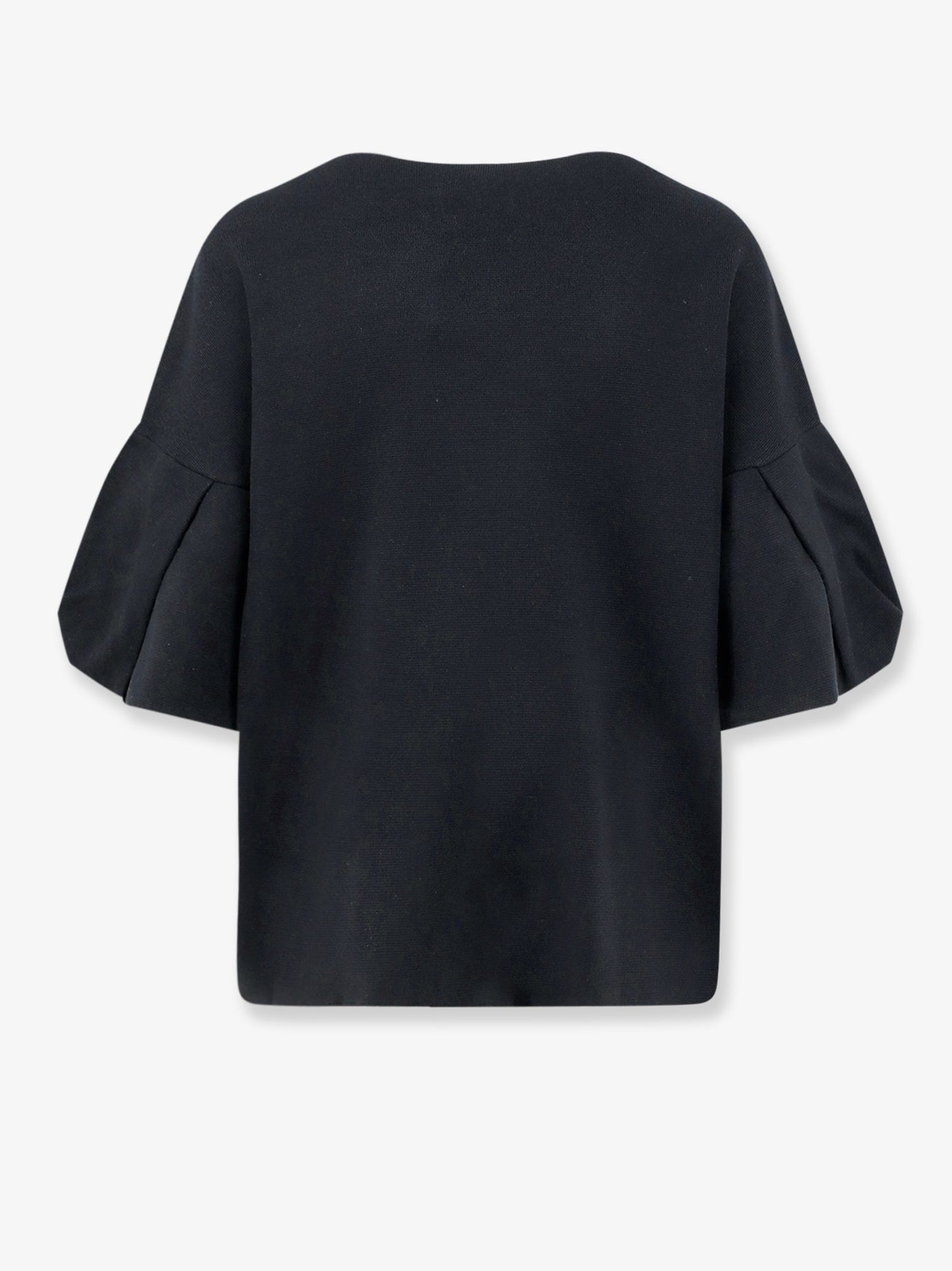Wool blend boat neck sweater