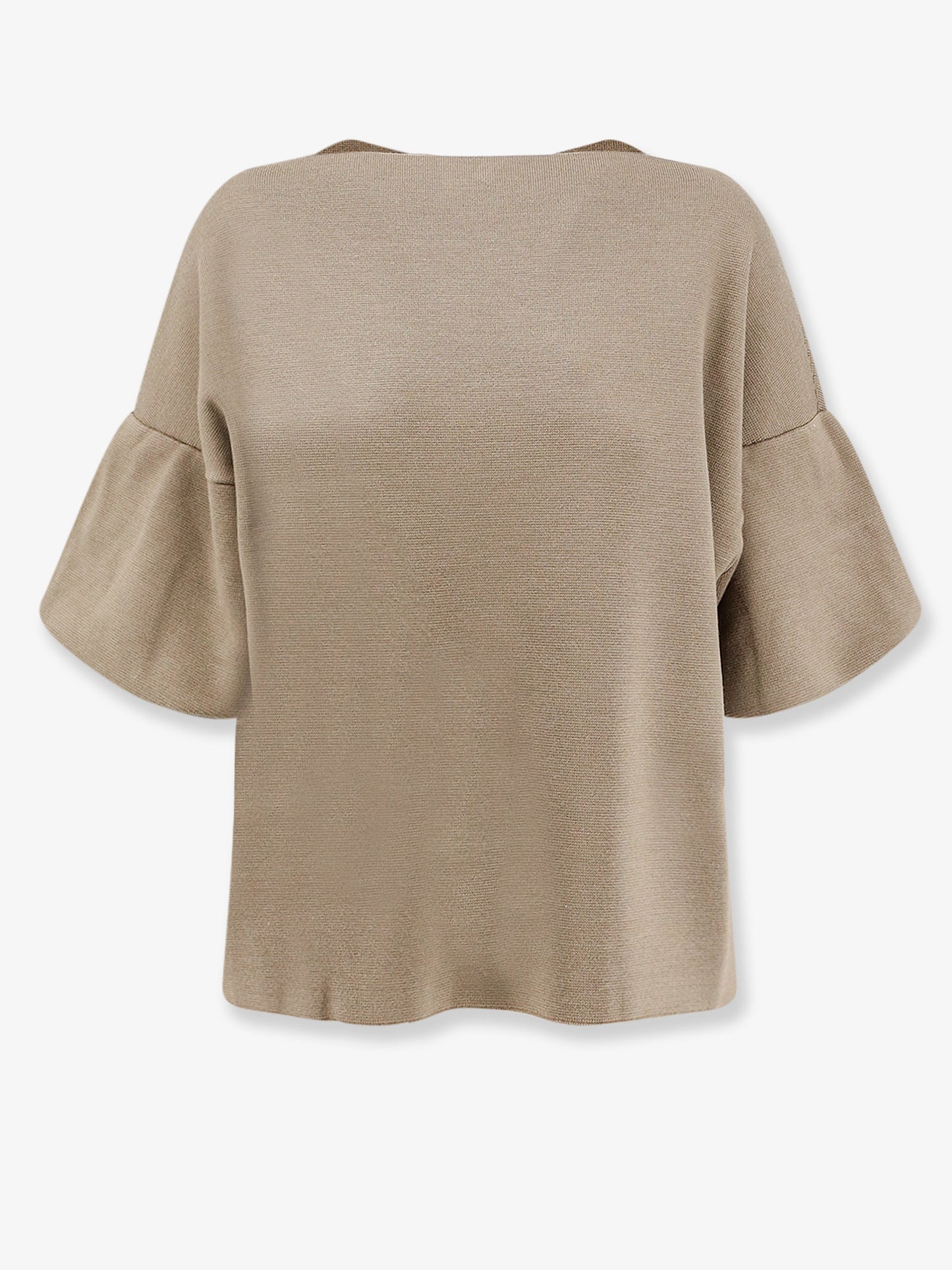 Wool blend boat neck sweater