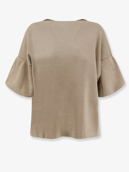 Wool blend boat neck sweater thumbnail