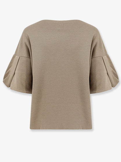 Wool blend boat neck sweater thumbnail