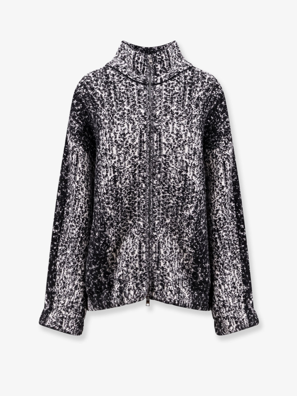 Zip-up knitted bomber jacket