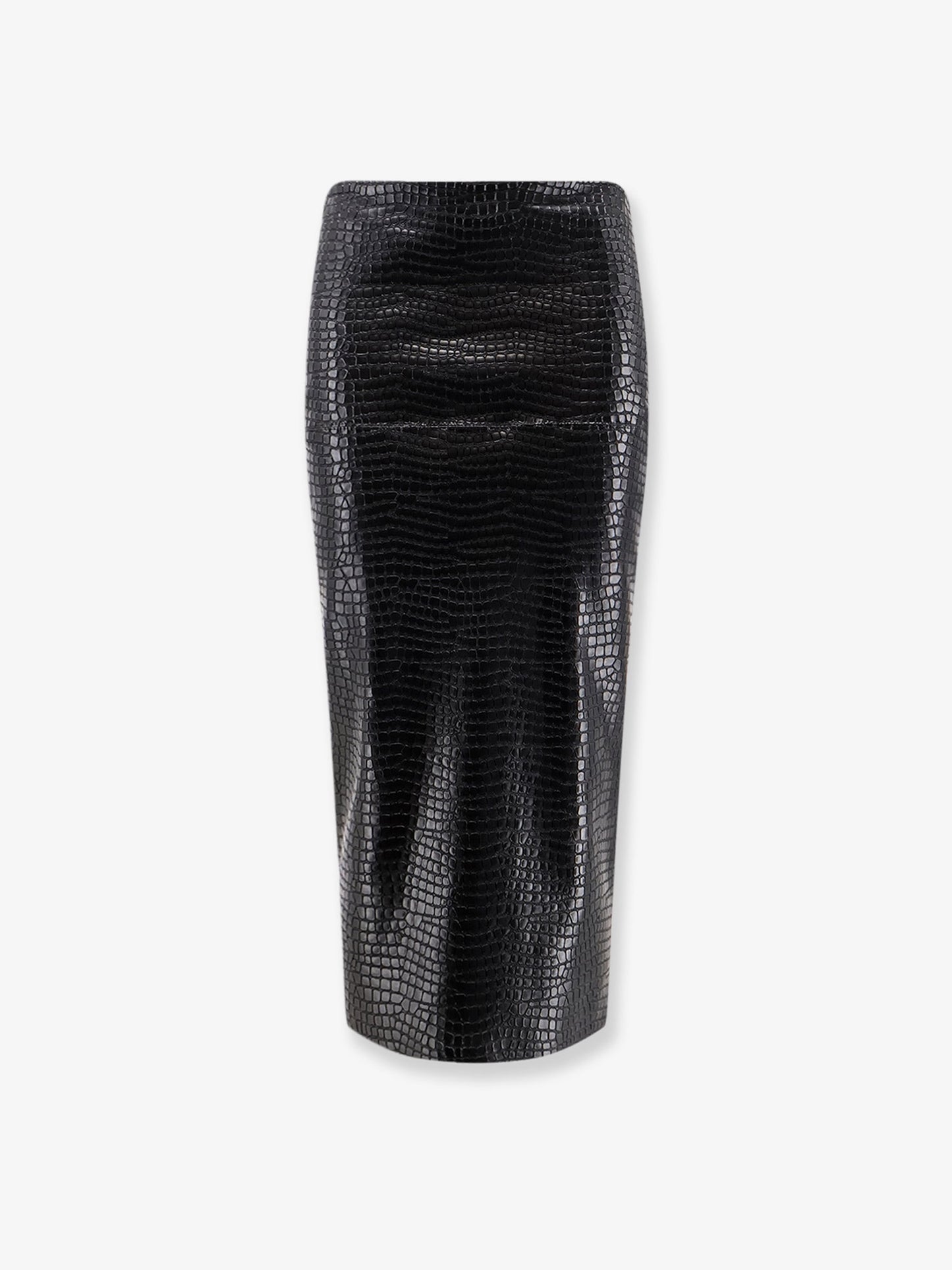 Faux leather skirt with embossed croco print