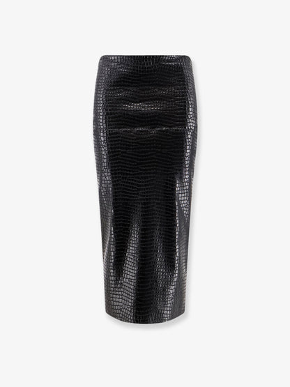 Faux leather skirt with embossed croco print thumbnail