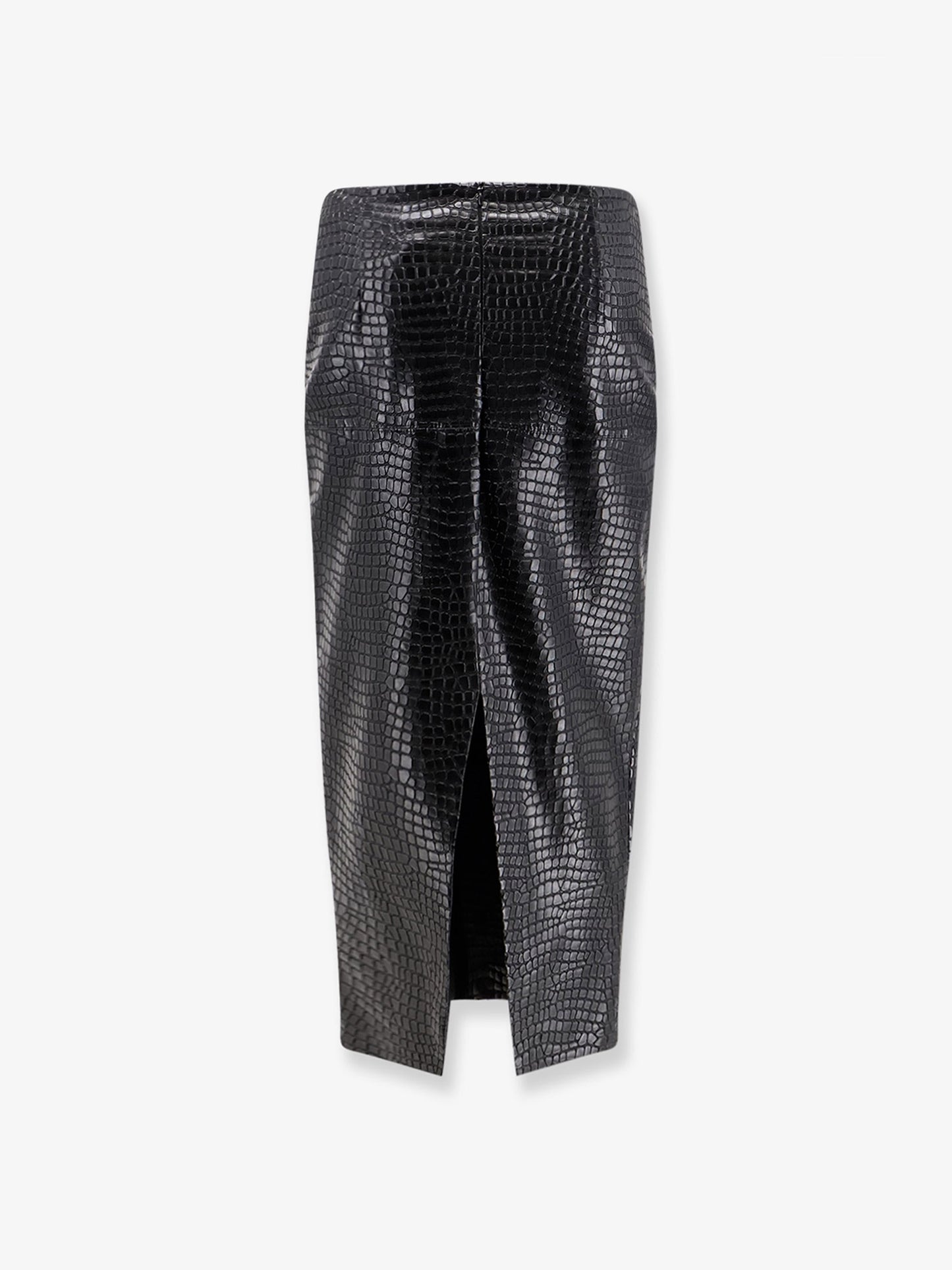 Faux leather skirt with embossed croco print