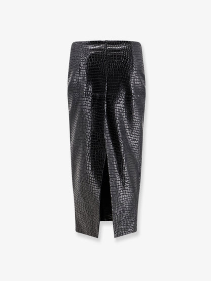 Faux leather skirt with embossed croco print thumbnail
