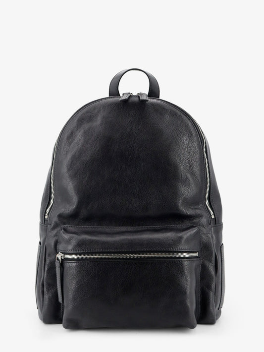 Leather backpack with Logo
