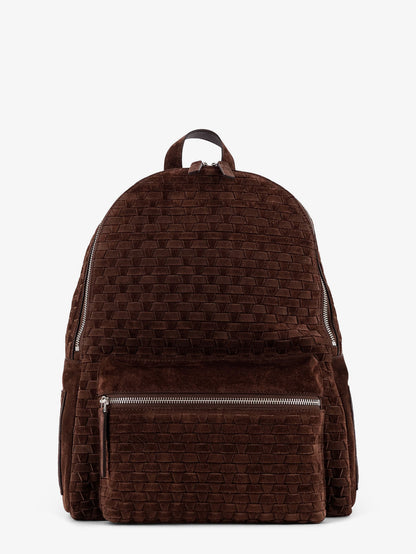 Suede backpack with woven pattern thumbnail