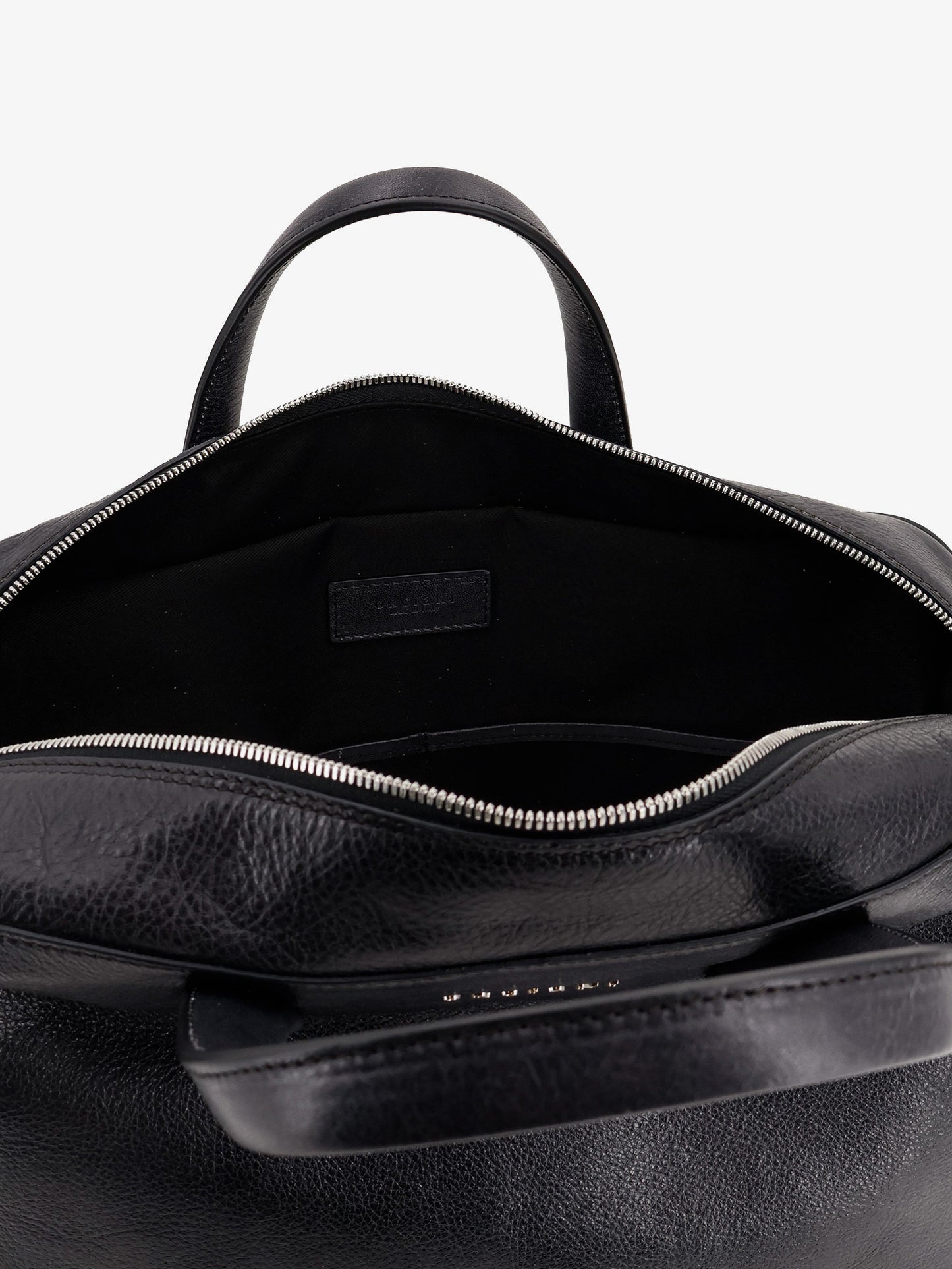 Borsa da lavoro in pelle con logo lettering frontale
