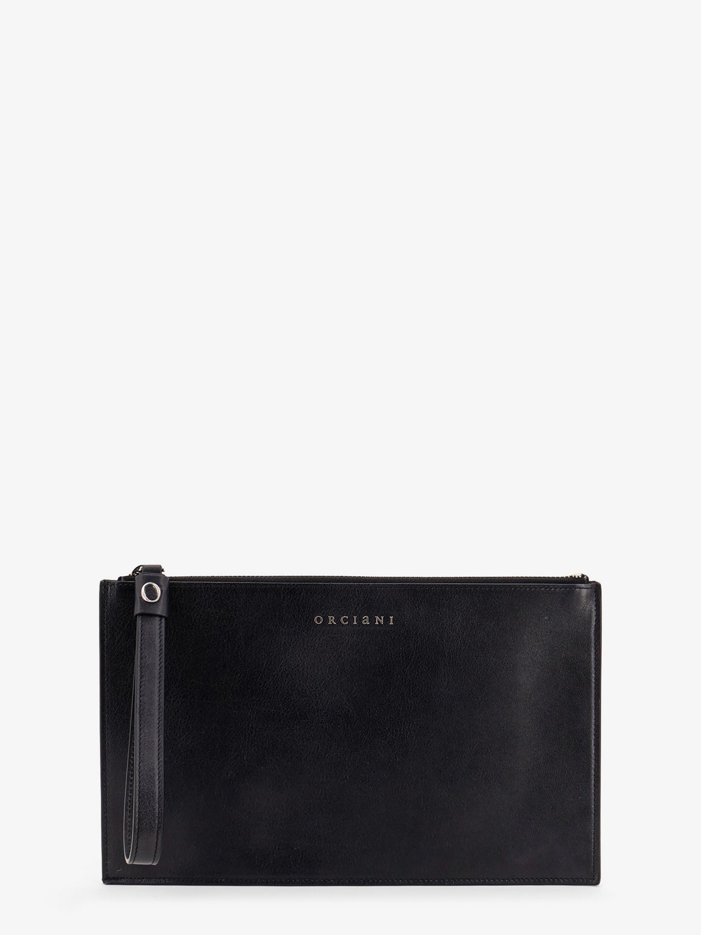 Leather clutch bag