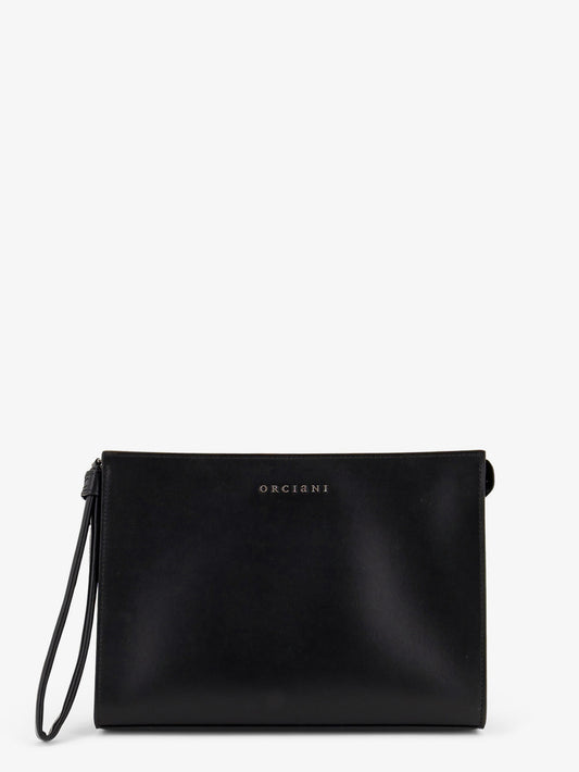 Leather clutch bag