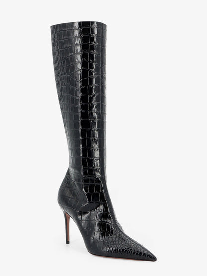 Vera 85 croco effect leather boots thumbnail