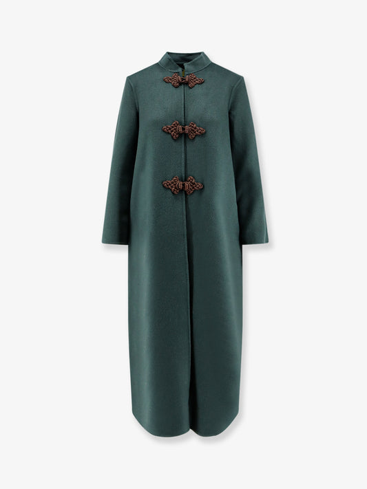 Harriet wool coat with frogs