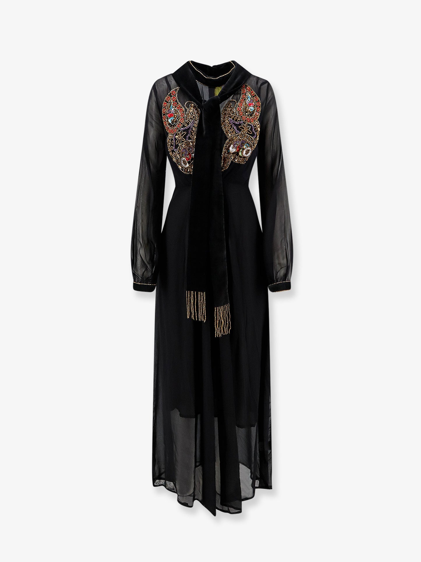 Vestito Sutton in viscosa con ricamo paillettes e strass