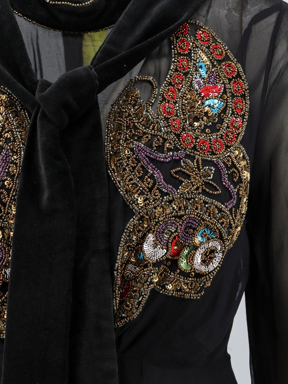 Vestito Sutton in viscosa con ricamo paillettes e strass