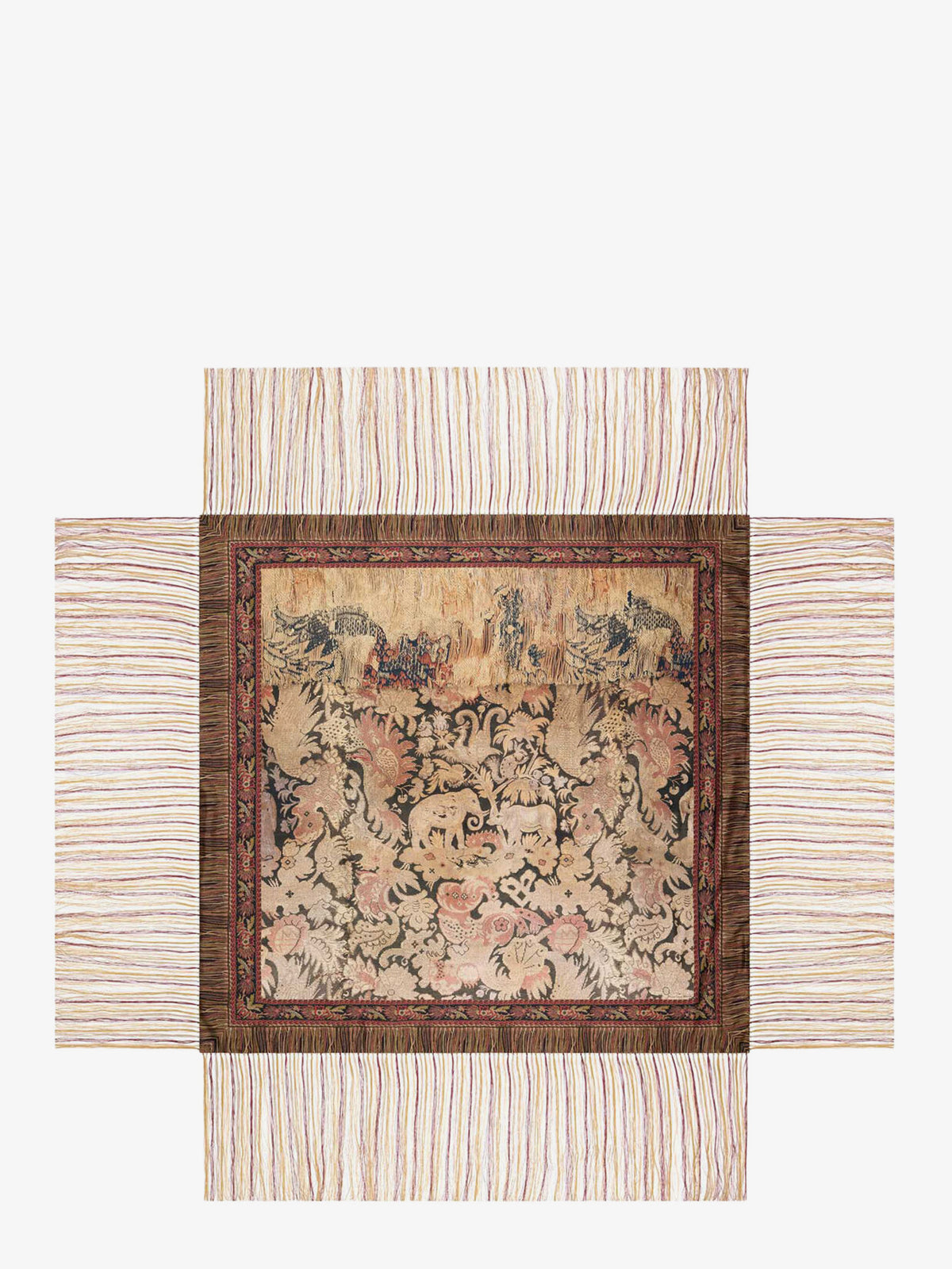 Aloeuw silk fringed foulard