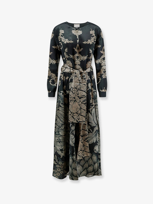 Mutkas printed silk long dress