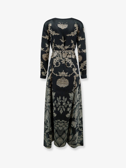 Mutkas printed silk long dress thumbnail