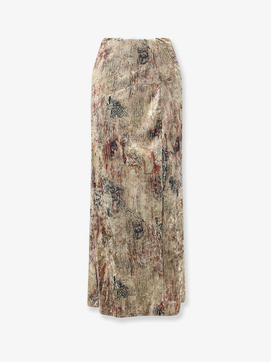 Ranat printed chenille midi skirt