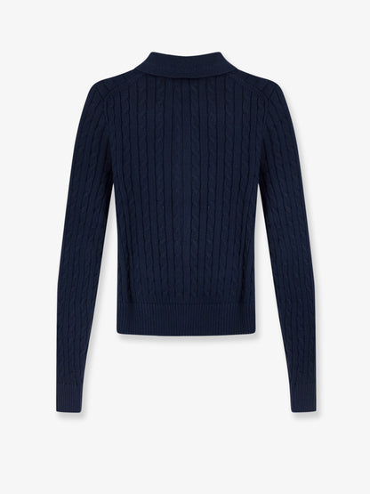 Cotton cardigan with braided knit thumbnail