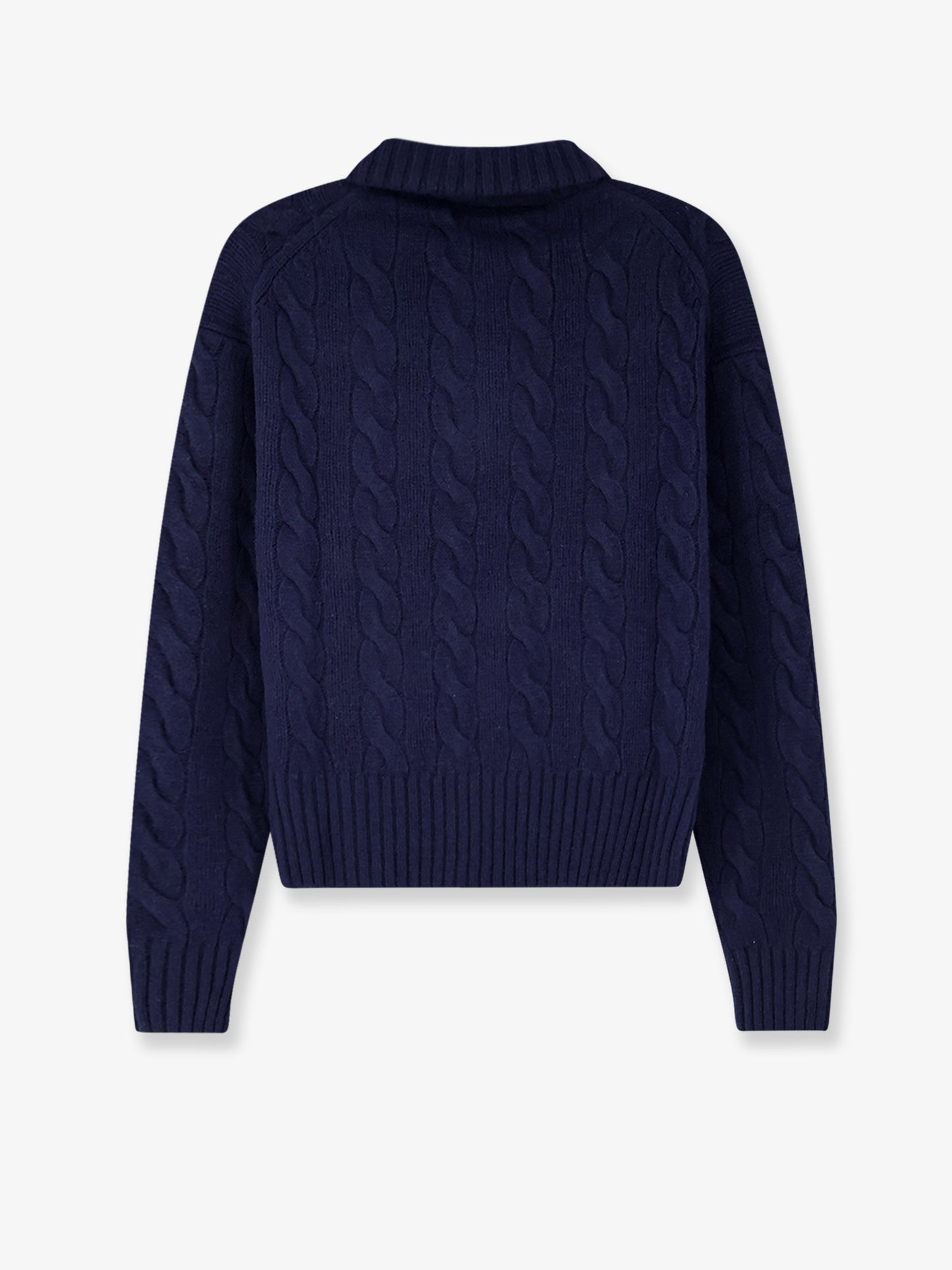 Maglia in misto lana e cashmere con logo ricamato in contrasto