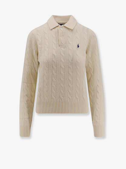 Maglia polo in lana e cashmere a trecce thumbnail